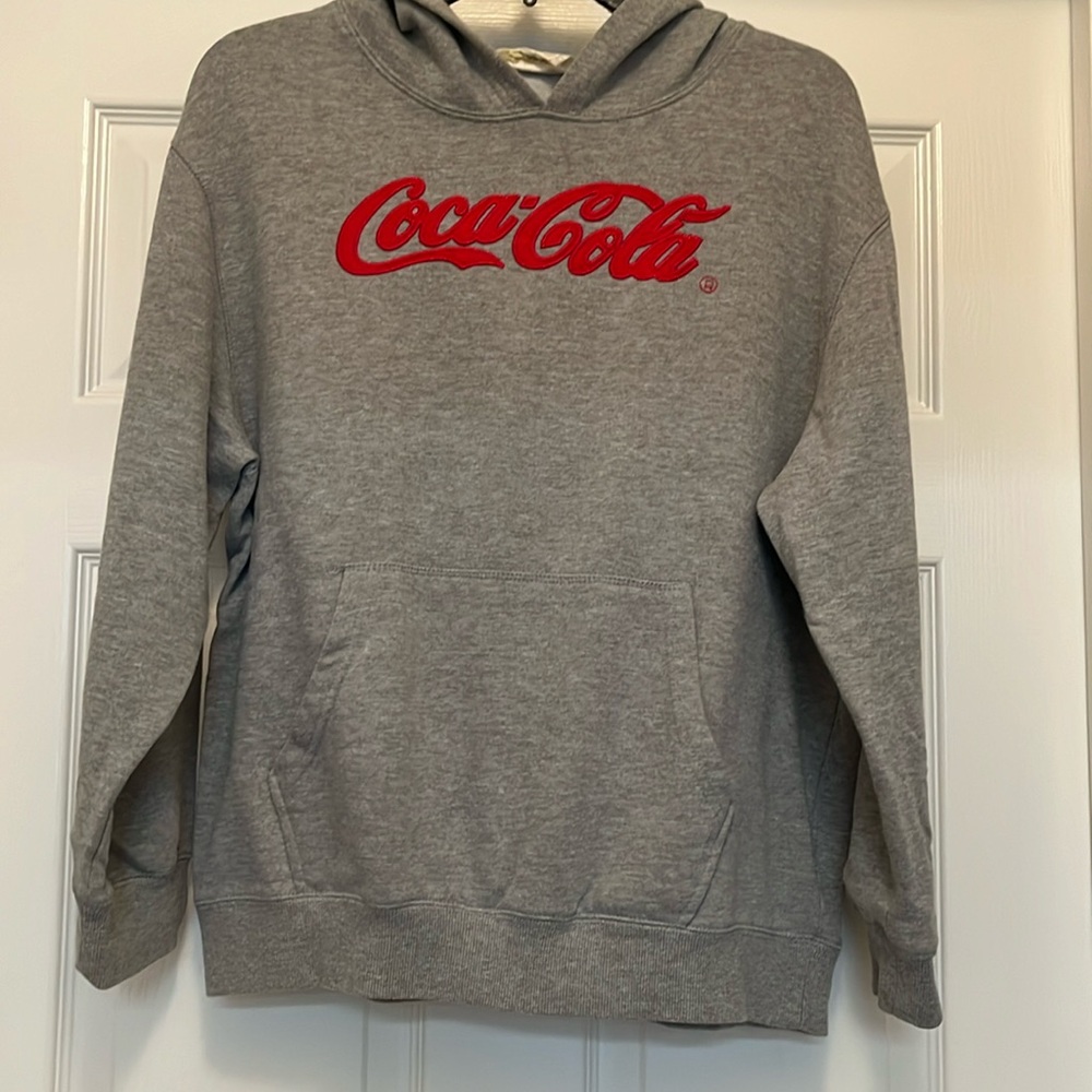Coca Cola XXL youth size sweatshirt gray color.